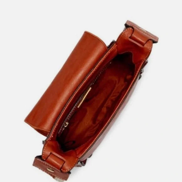 SAM EDELMAN NWOT Leather Emma Wide Crochet Strap Crossbody Shoulder Bag - Picture 5 of 6